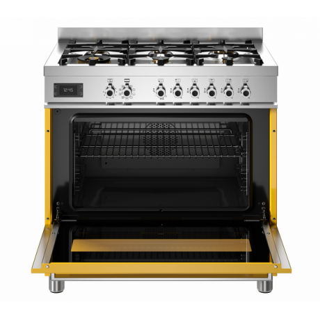 BERTAZZONI PRO9 6L 1E GI T Κουζινα Ηλεκτρική με Εστίες Αερίου 90cm Κίτρινο